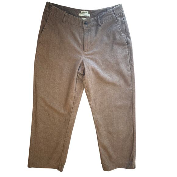L.L. Bean 6P Classic Fit Pants Brown Micro Herringbone Lined 28" Inseam EUC - Picture 1 of 6
